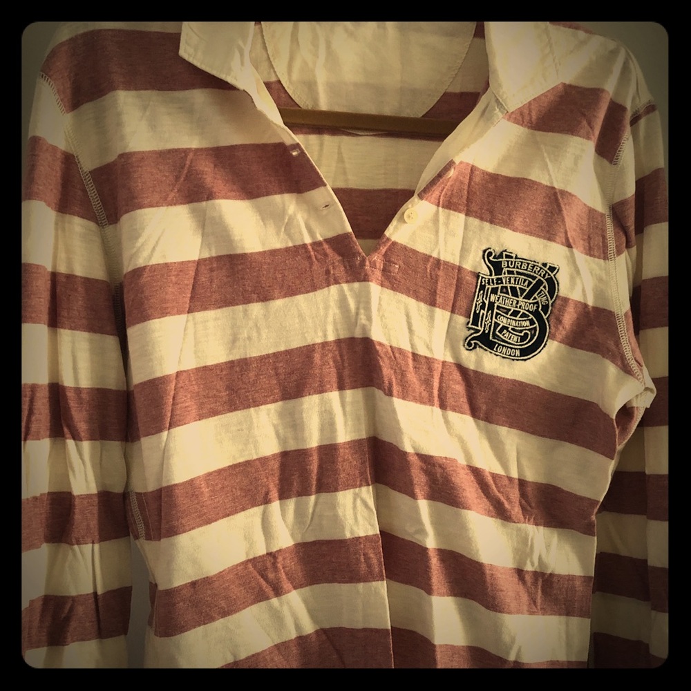 Burberry Striped Cotton Shirt (pink/cream)